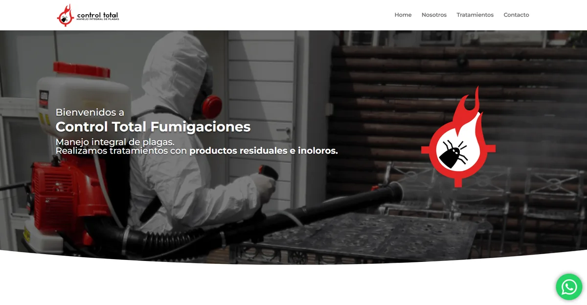 Sitio web de Control Total Fumigaciones