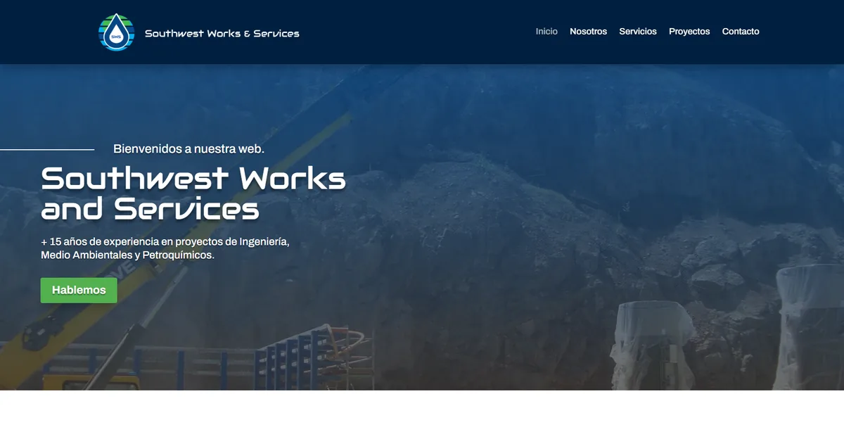Sitio web de SWS Southwest Works and Services